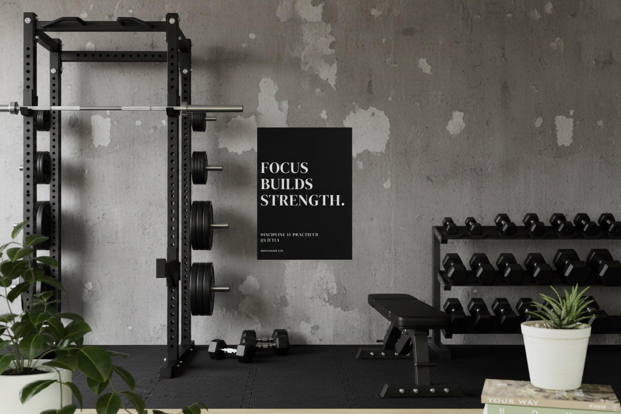 FOCUS BUILDS STRENGTH - Minimalist Motivational Poster