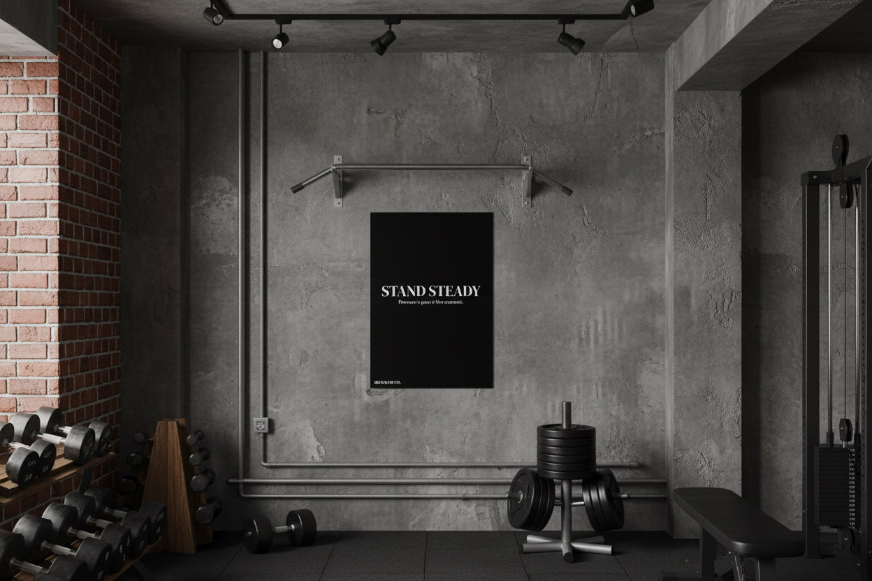 STAND STEADY - Bold Statement poster for men